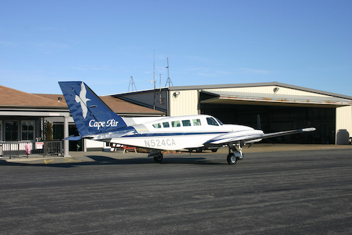 Cape Air plane in Provincetown airport