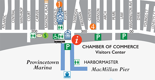 Provincetown Map - Habor with MacMillan Pier and Provincetown Marina