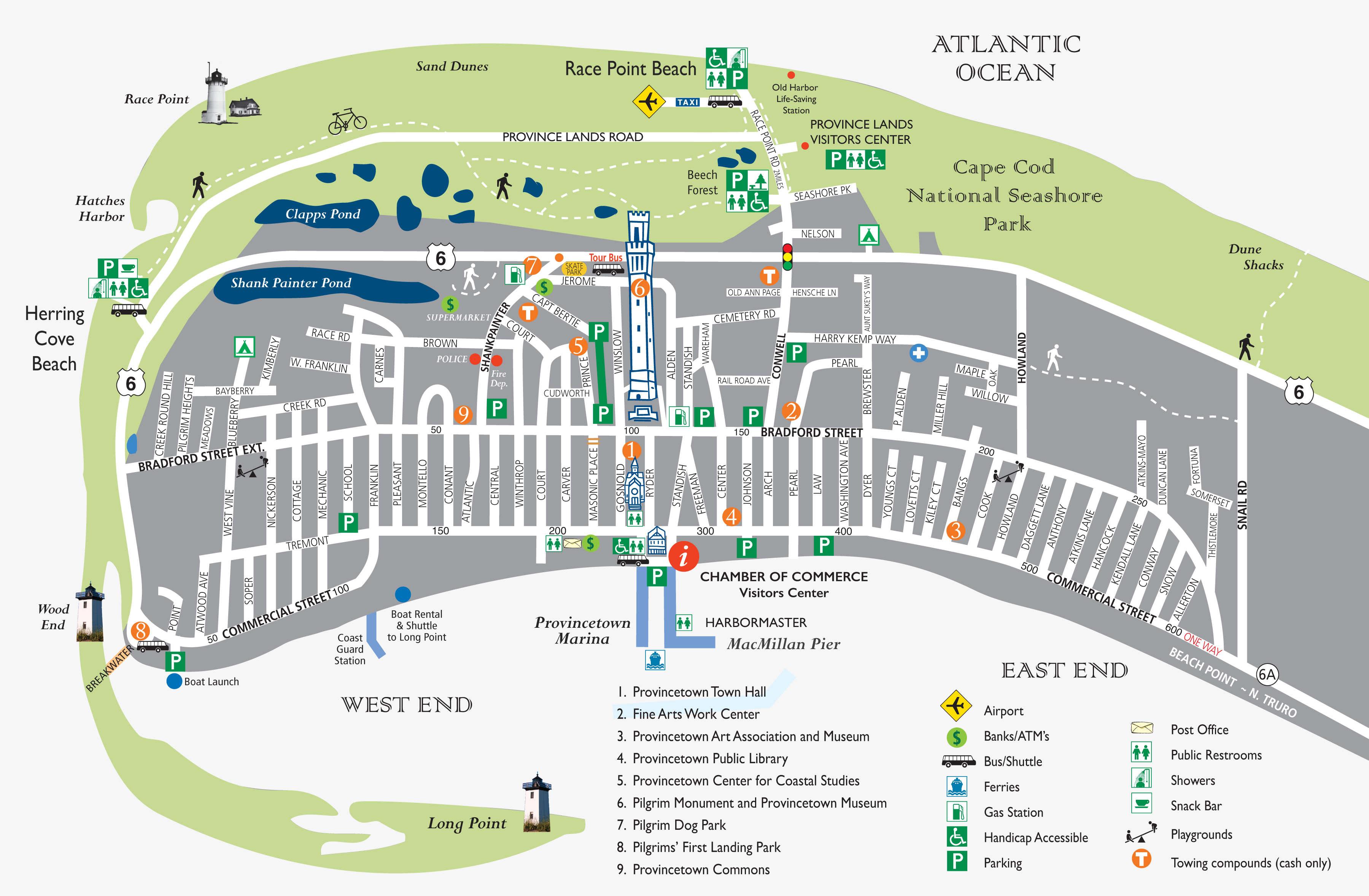 Provincetown Map Provincetown Chamber Of Commerce Inc