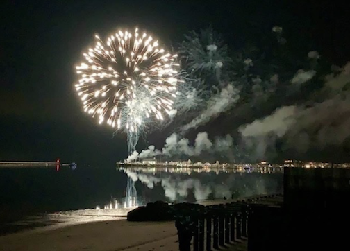 First Night celebrations with Fireworks over Provincetown Harbor